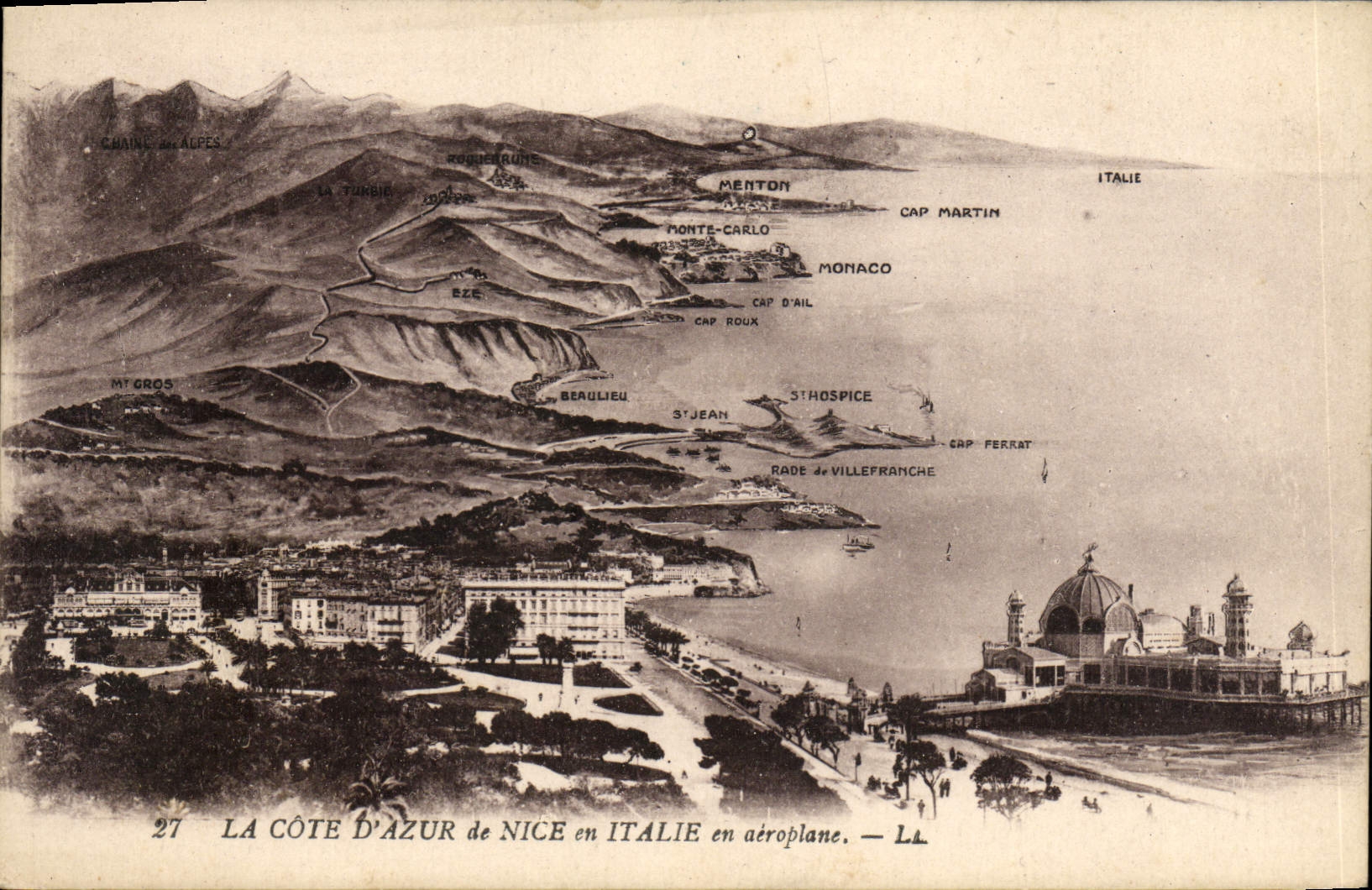CPA La Cote D'Azur de Nice en Italaie en aeroplane 