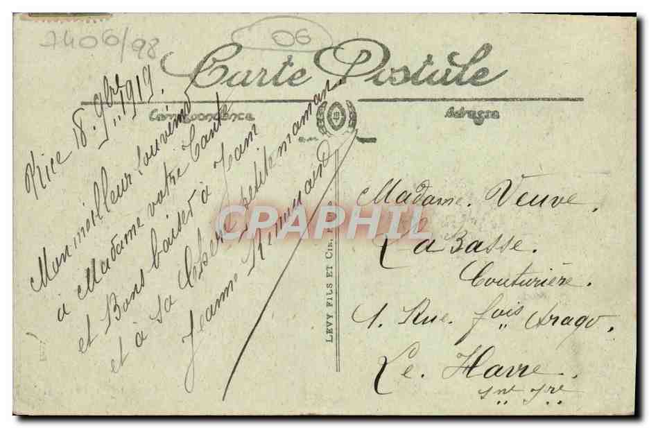 CPA Nice Le Jardin du Roi Albert l er  — Rückseite