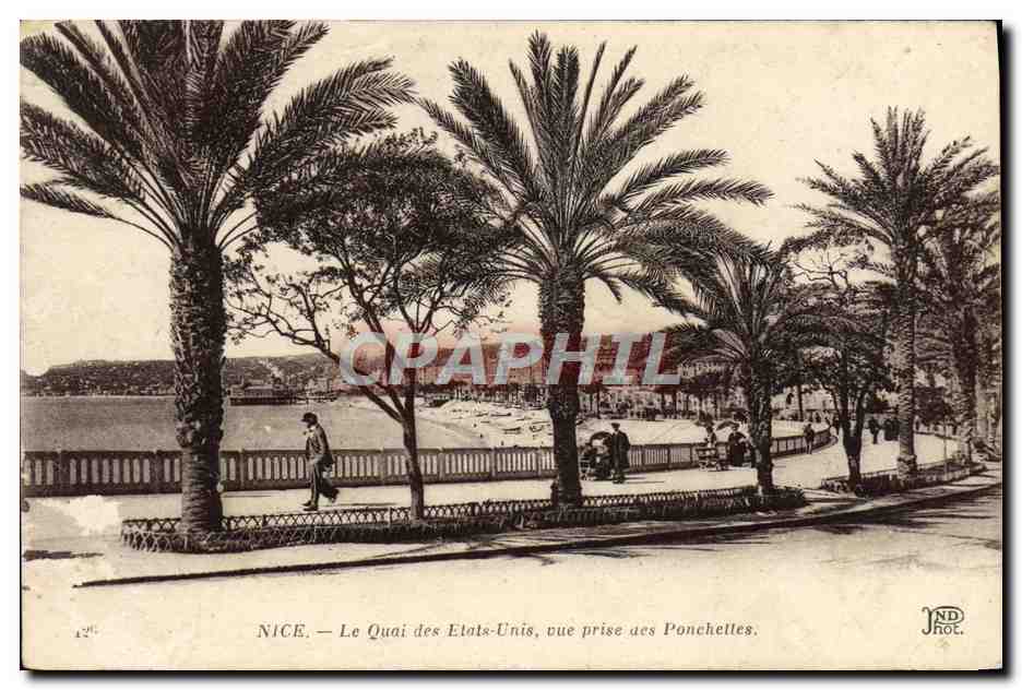 CPA Nice Le Quai des Etats Unis Vue prise des Ponchelles 