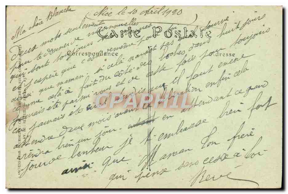 CPA Nice Le Quai des Etats Unis Vue prise des Ponchelles  — Rückseite
