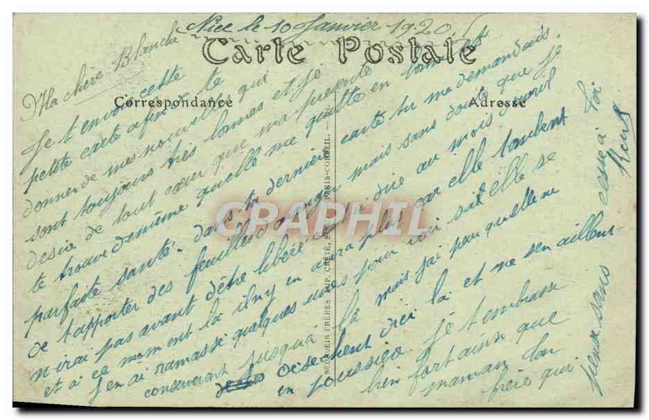 CPA Souvenier de Nice — Rückseite