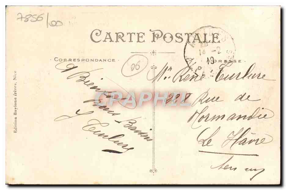CPA Nice Quai des Etats Unis  — Verso