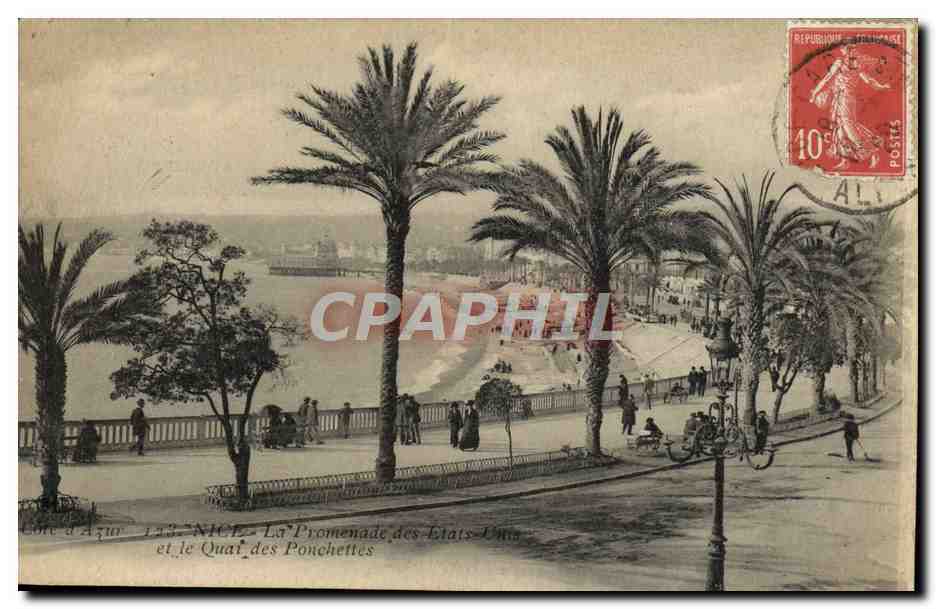 CPA Nice Promenade des Etats Unis et le quai des Pounchettes