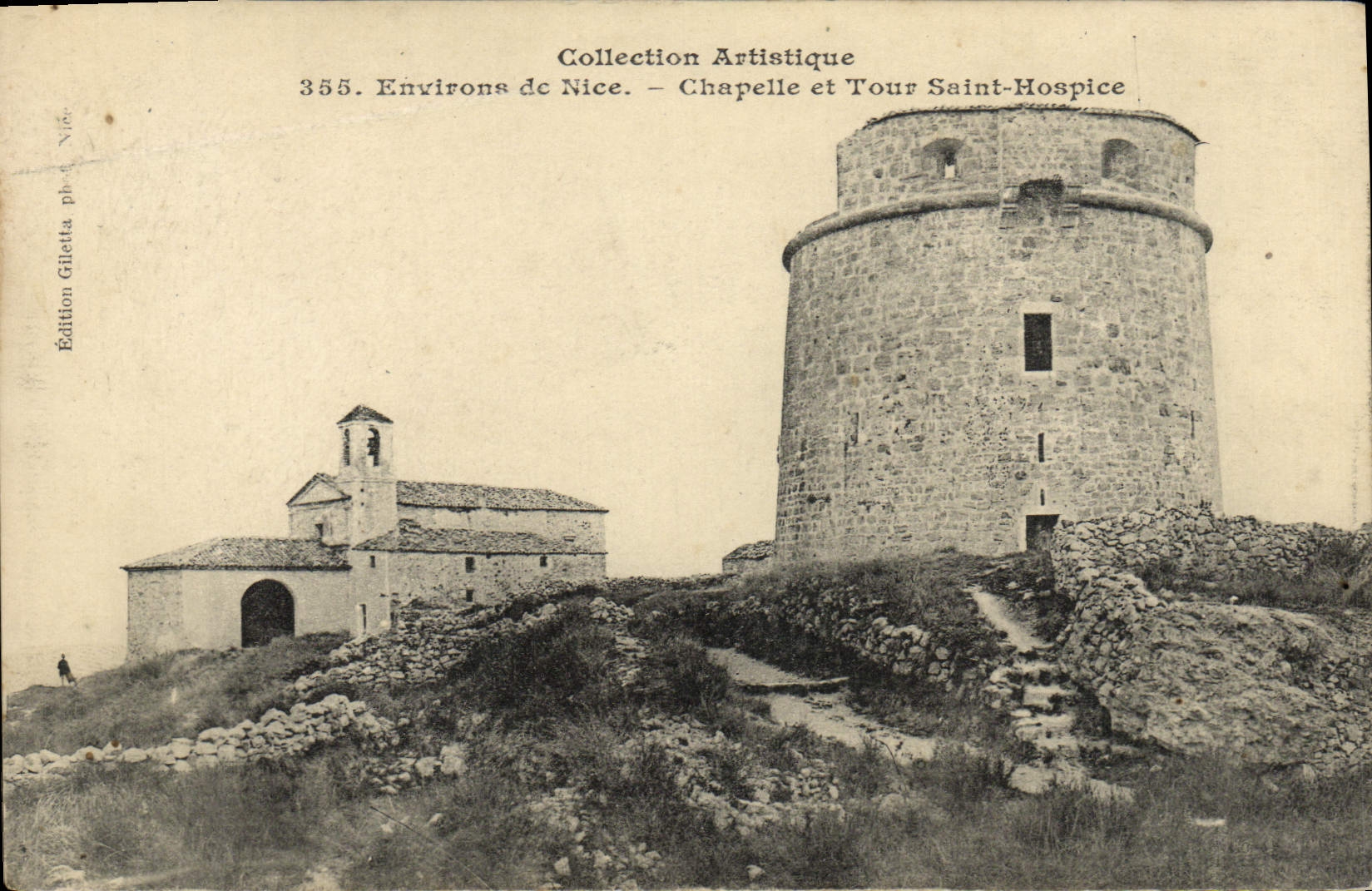 CPA Environs de Nice Chapelle et Tour Saint Hospice 