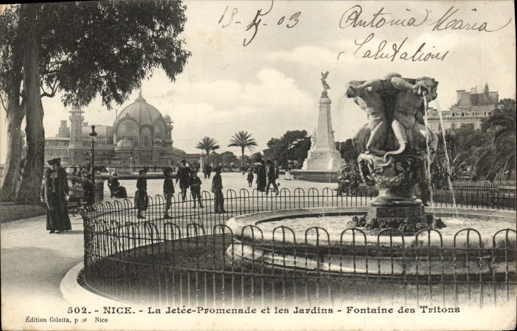 CPA Nice La Jetee Promeande et les Jardins Fontaine des Tritons 