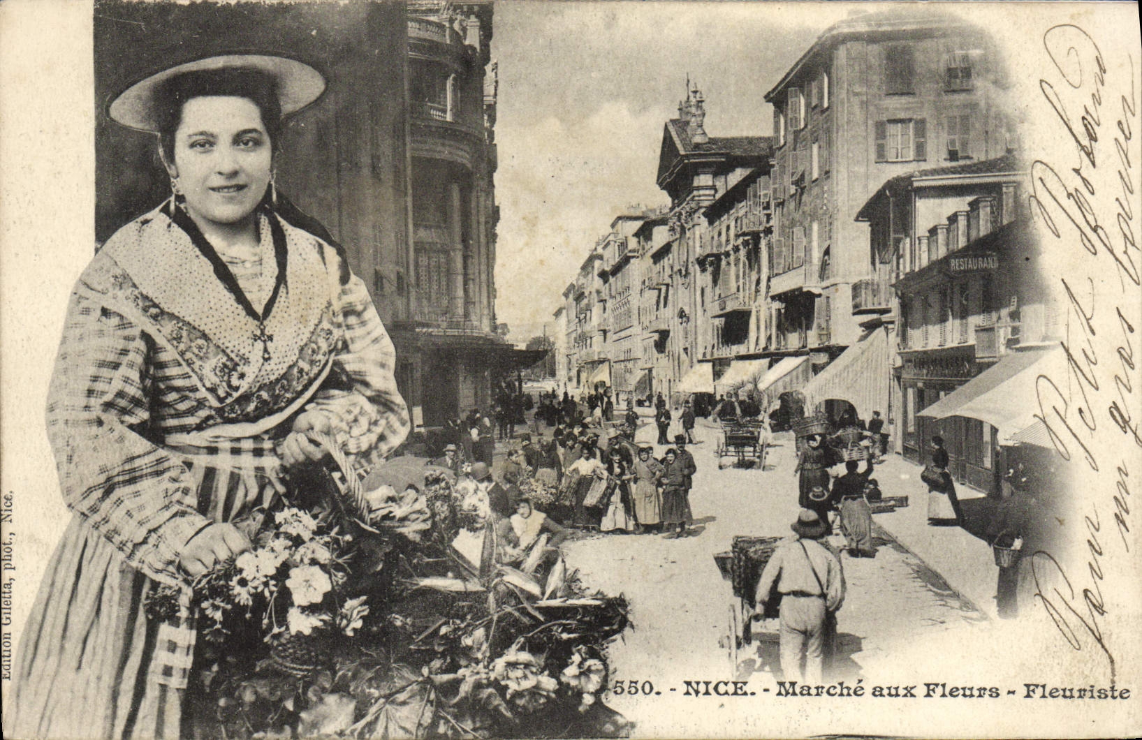 CPA Nice Marche aux Fleurs Fleuriste Femme Folklore 