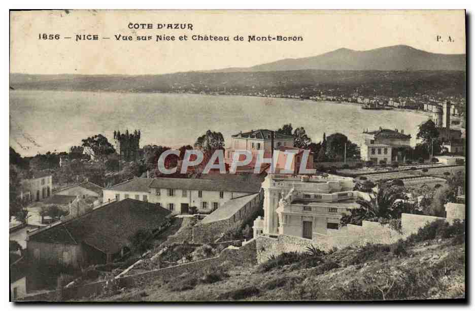 CPA Nice Vue sur Nice et Chateau de Mont Boron
