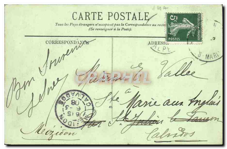 CPA Nice La Place Massena Tramway — Rückseite