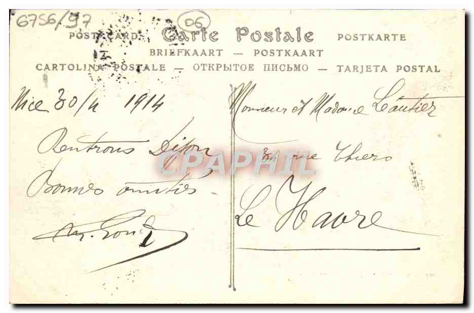 CPA Nice Le Quai du Midi et le Palais de la Jetee Promenade  — Rückseite