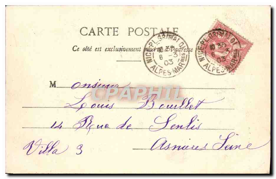 CPA Souvenir de Nice Oiseau — Rückseite