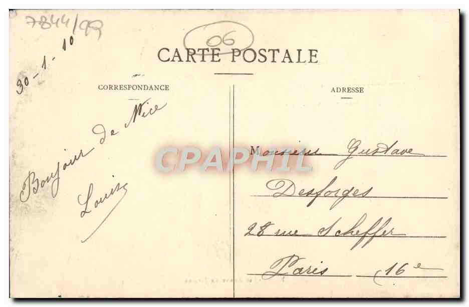 CPA Nice Les Nouveaux Jardins  — Rückseite