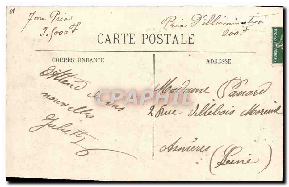 CPA Carnaval de Nice Les mefaits du jeu de Loto Loterie 1908 — Rückseite