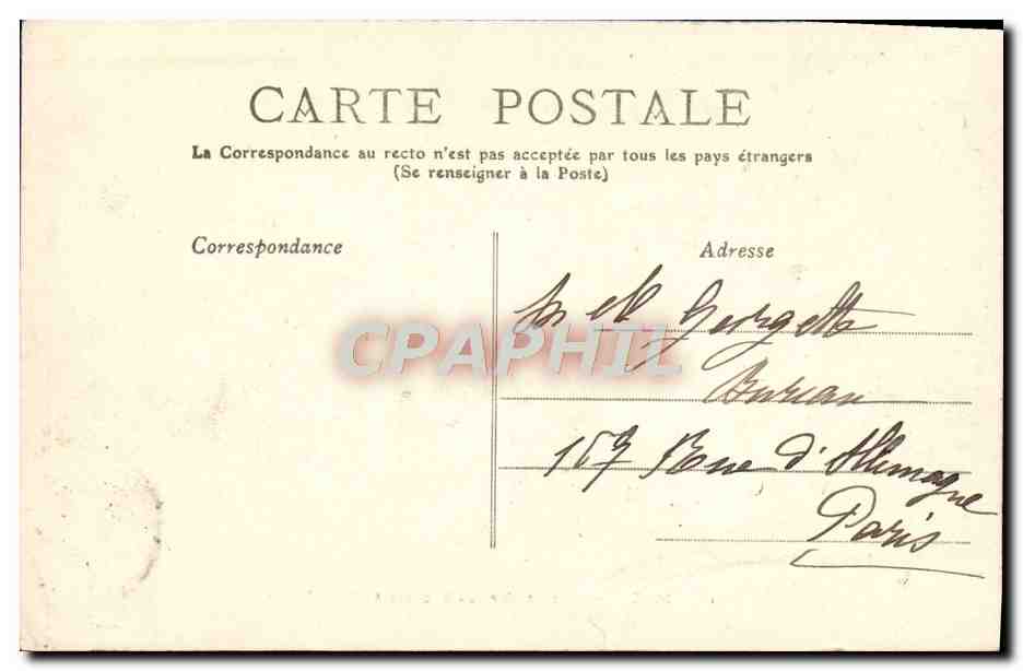 CPA Nice Un coup de mer aux rochers du Mont Boron  — Verso