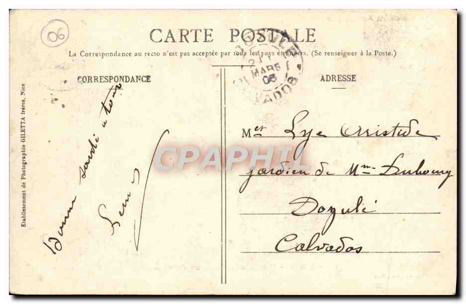 CPA Nice Vue generale prise du Chateau  — Rückseite