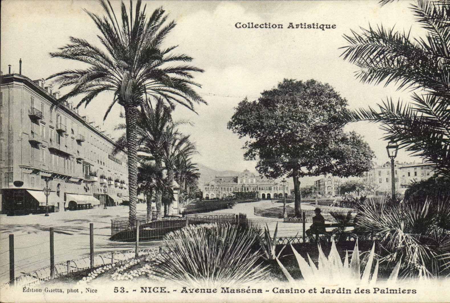 CPA Nice Avenue Massena Casino et Jardin des Palmiers Society of the Defense of the Nice Olive Oils Trade