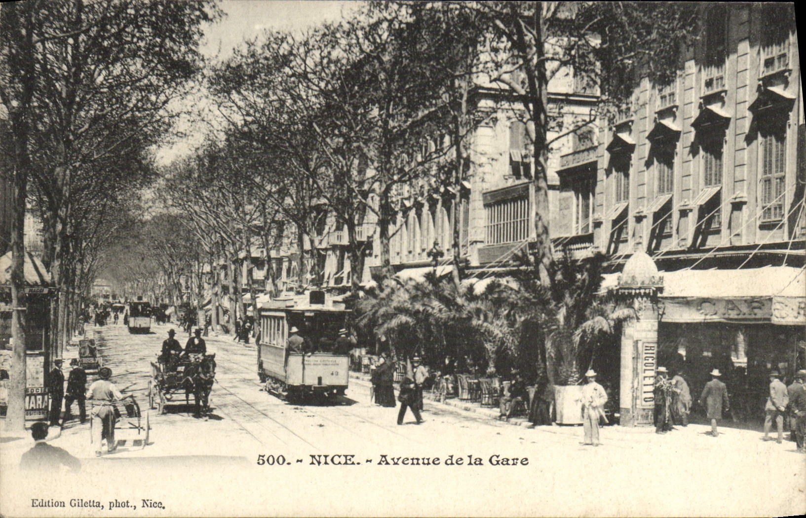 CPA Nice Avenue de la Gare Tramway