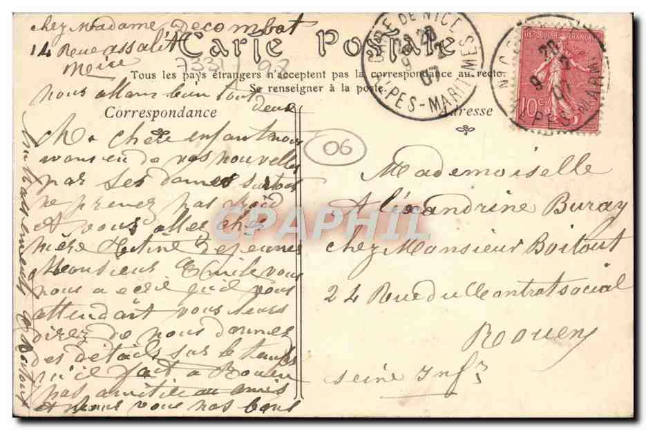 CPA Nice La Rue Saint Francois de Paul  — Rückseite
