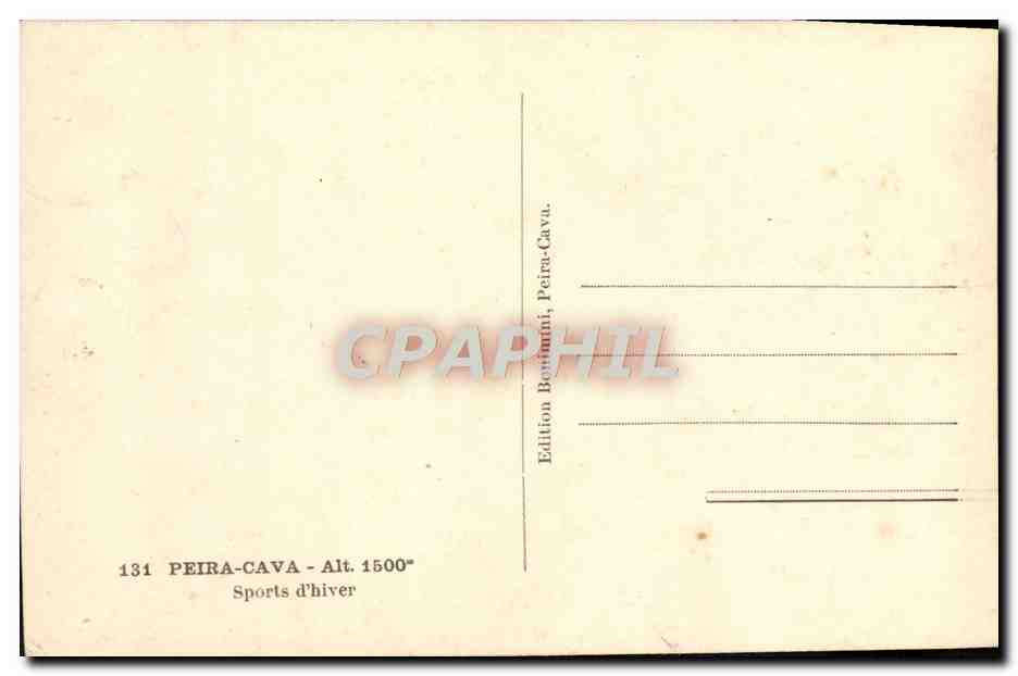CPA Peira Cava Sports d'hiver  — Rückseite