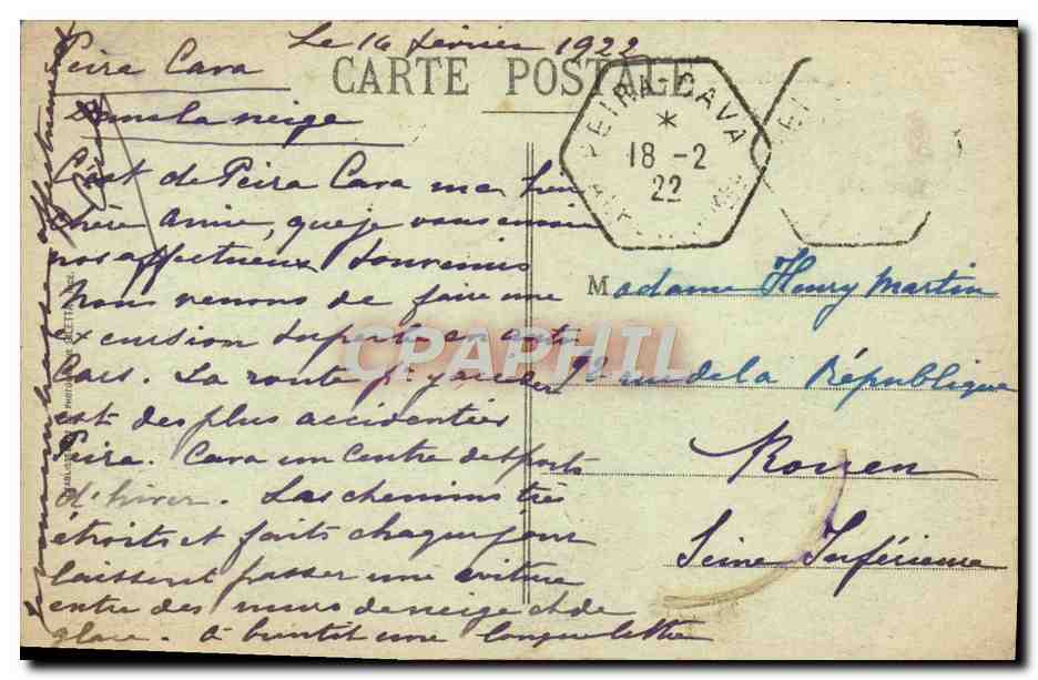 CPA Peira Cava Excursions dans la Foret au Plateau de la Calmette  — Rückseite