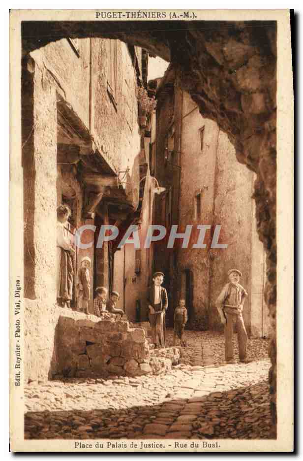 CPA Puget Theniers Place du Palais de Justice Rue du Bual