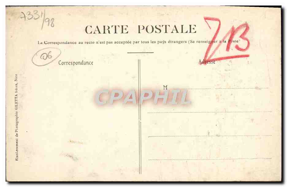 CPA Vallee de la Vesubie Roquebilliere Valle de Berthemont  — Rückseite