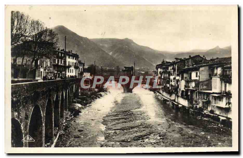 CPA Sospel Le pont vieux et les Monts Italiens 