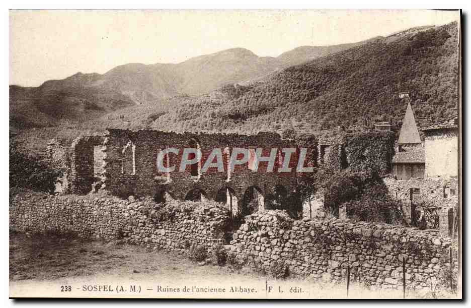 CPA Sospel Ruines de l'ancienne abbaye