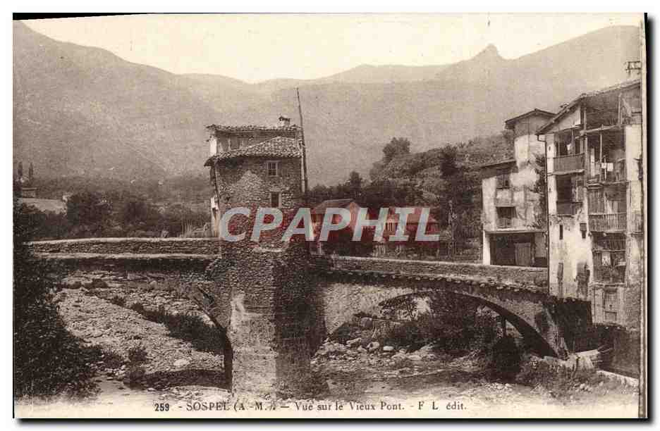 CPA Sospel Vue Sur le vieux pont