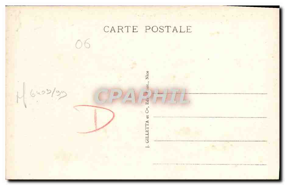 CPA Les Lacets du Col de Braus Route de Nice en Italie — Rückseite