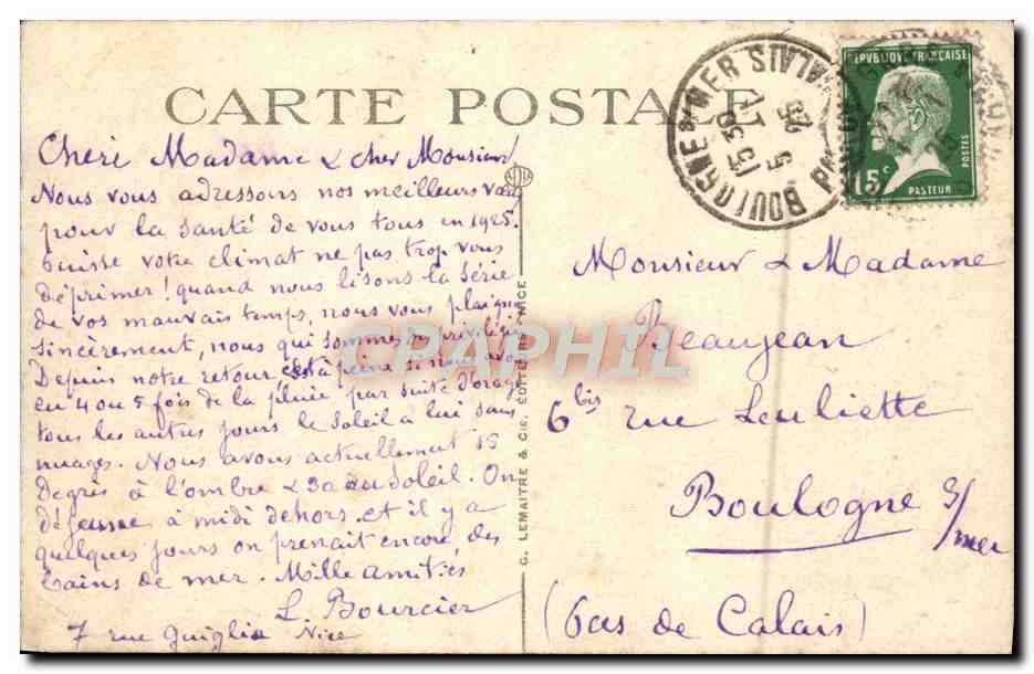 CPA Saint Jean Cap Ferrat Vue generale — Rückseite