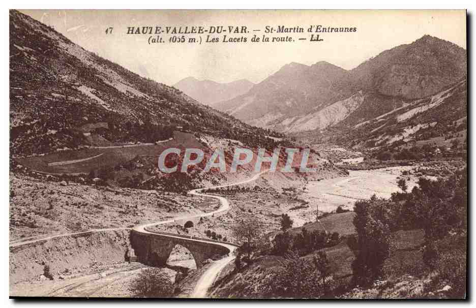 CPA Haute vallee du Var St martin d'Entraunes Les lacets de la route 