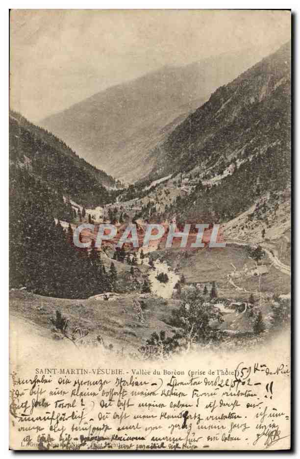 Saint-Martin-Vésubie — Vallée du Boréon (prise de l'hôtel) — éditeur non identifié