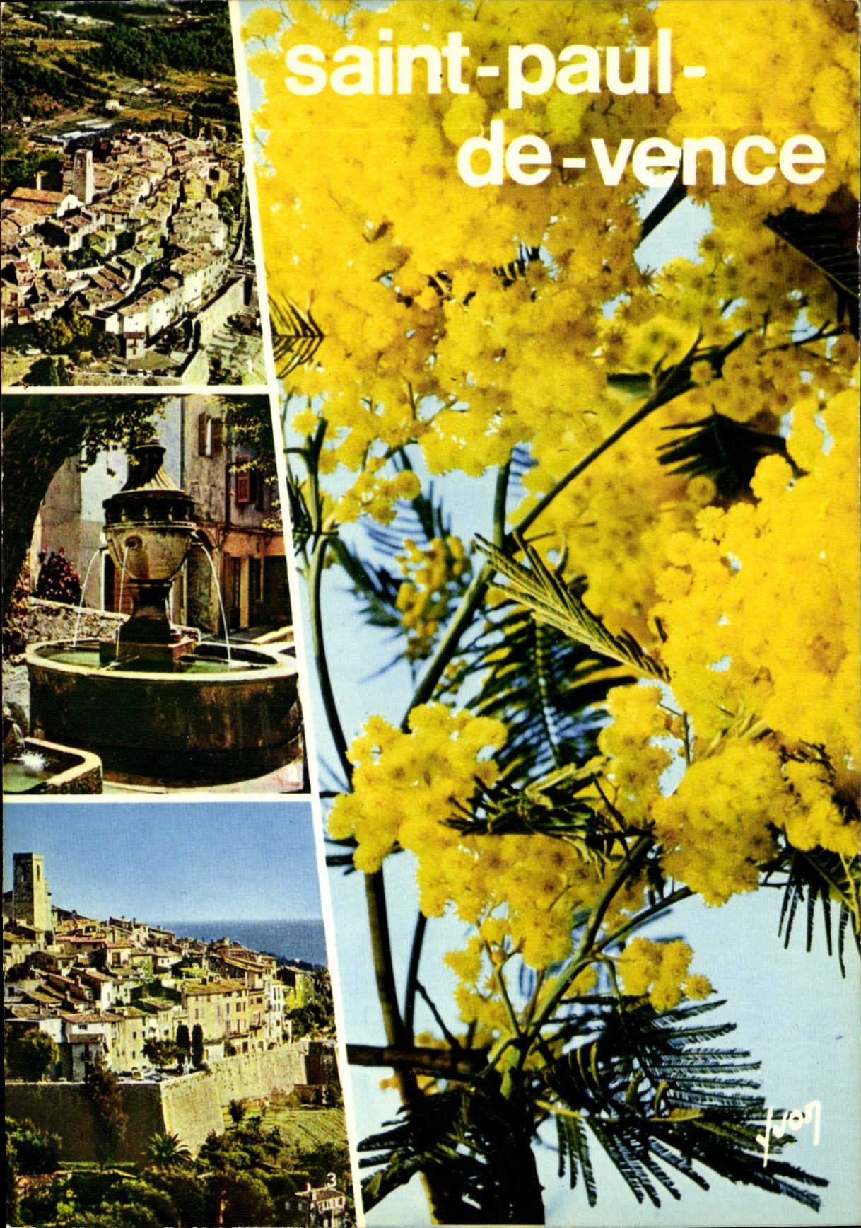 Saint-Paul-de-Vence — vue aérienne et fontaine — Éditions d'Art Yvon