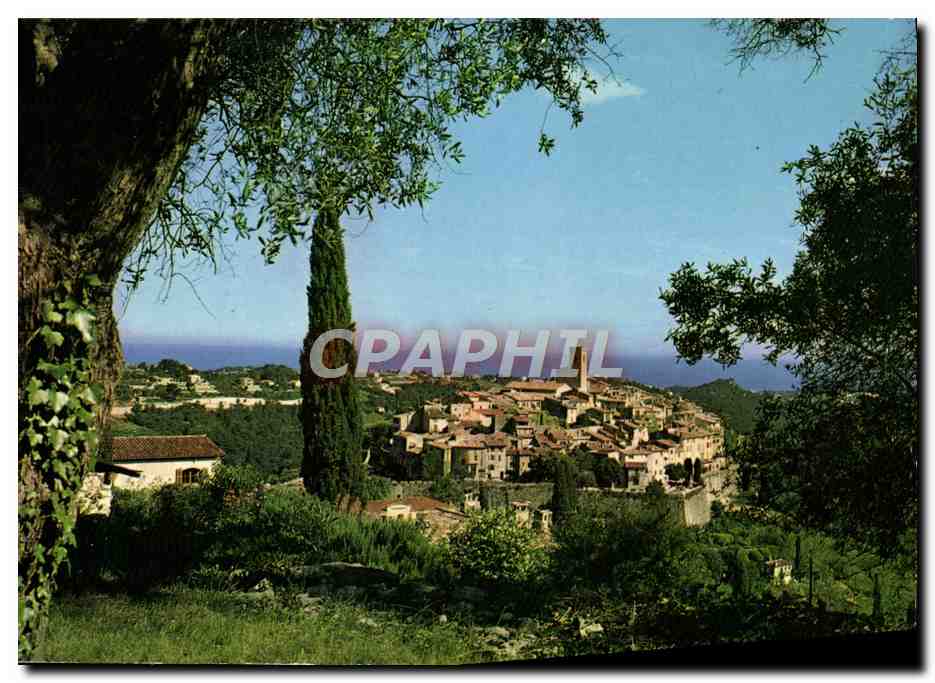 CPM Saint Paul Vue Sur la Ville Au Fond La mediterrannee