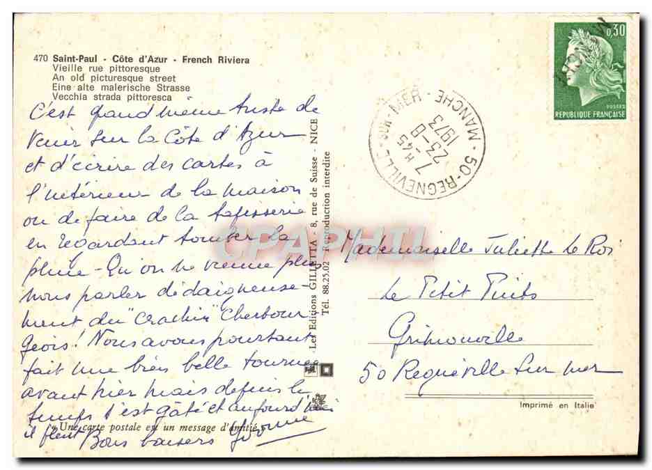 Saint-Paul - Côte d'Azur — rue pittoresque avec escaliers en pierre — Les Éditions GILITTA — Reverso