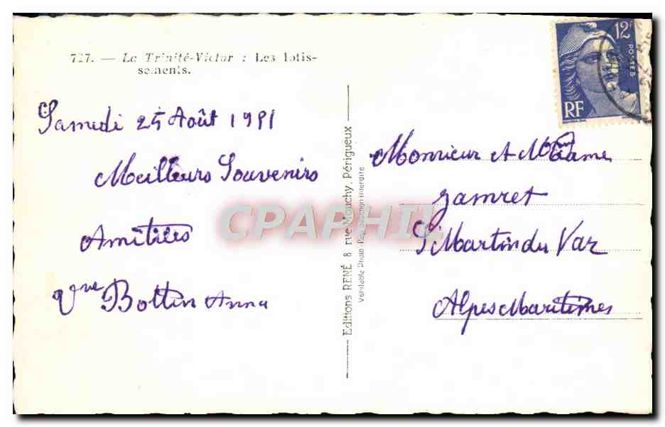 CPM La Trinite Victor Les lotissements  — Rückseite