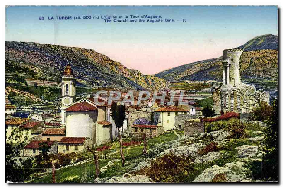 CPA La Turbie L'Eglise et la Tour d'Auguste