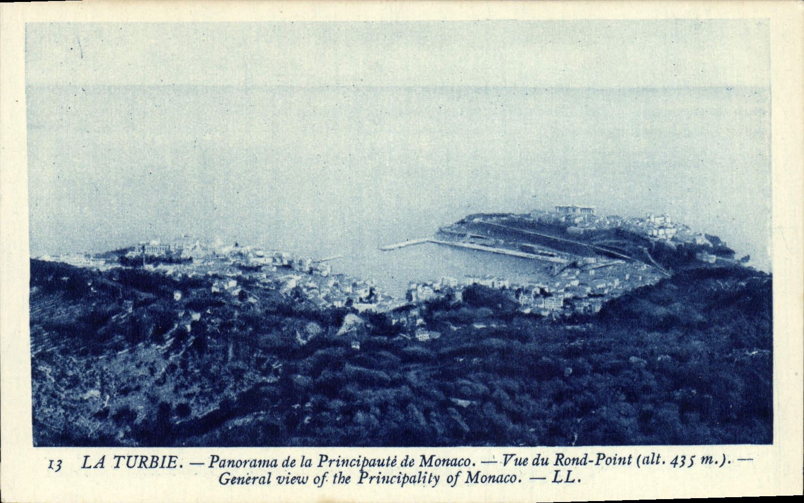 La Turbie — Panorama de la Principauté de Monaco — Vue du Rond-Point (alt. 435 m.) — LL.