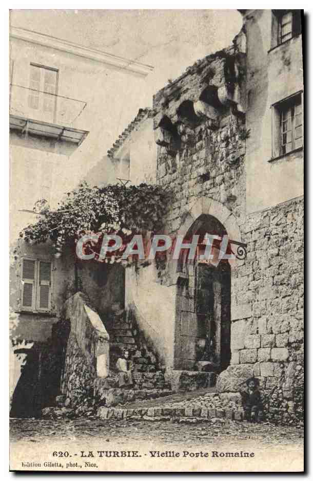 CPA La Turbie Vieille Porte Romaine