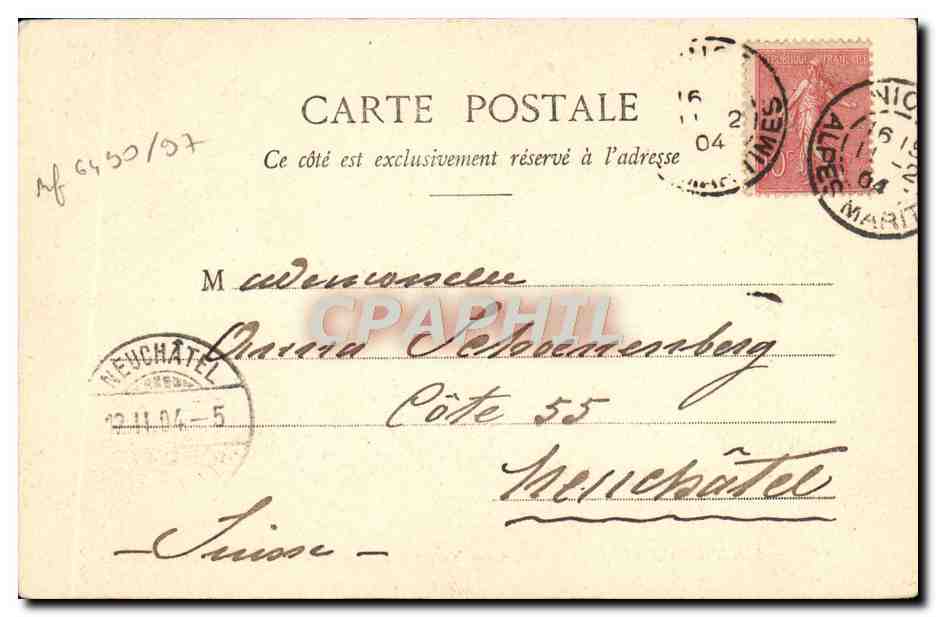 CPA La Turbie Tour d'Auguste et restaurant du Righi — Rückseite
