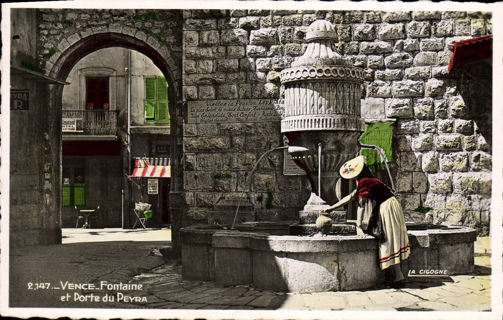 CPA Vence Fontaine et Porte Du Peyra