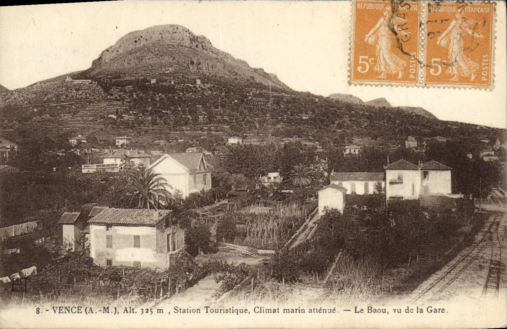 Vence (A.-M.) — Le Baou vu de la Gare — éditeur Bonjean, photo-Bazar, Vence