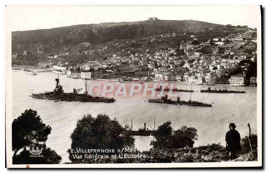 CPA Villefranche Sur Mer Vue generale de l'escadre Bateaux