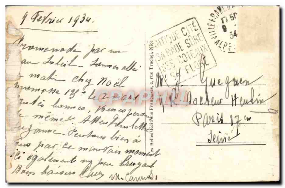 Villefranche-sur-Mer — Le Port et la Ville — Éditions Truchel, n°4 — Verso