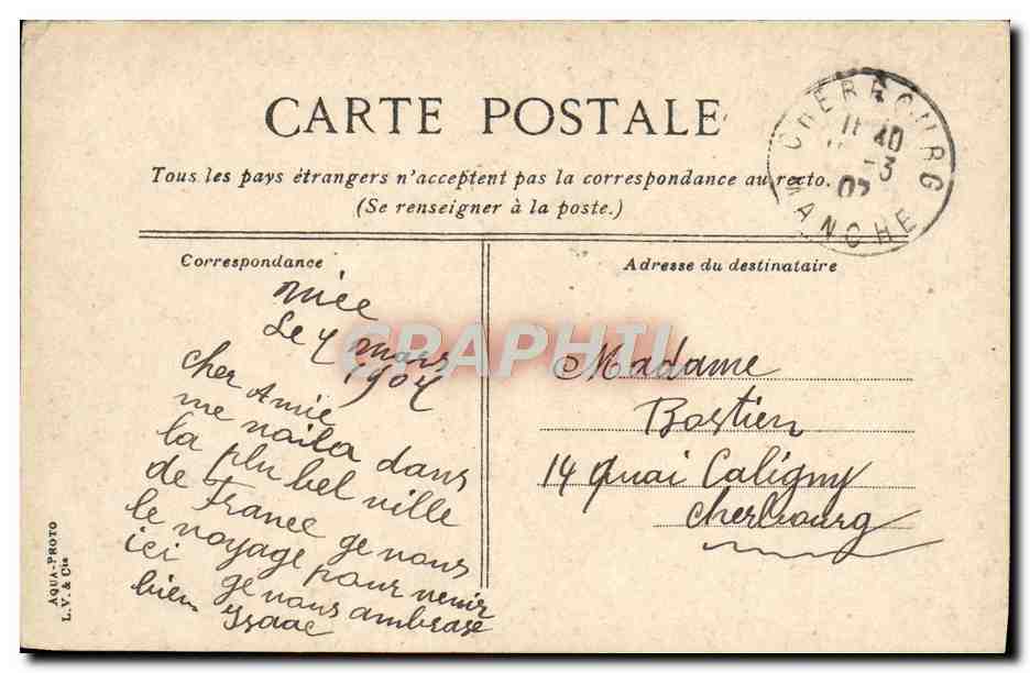 CPA Villefranche Le tramway sur la route de la corniche  — Rückseite