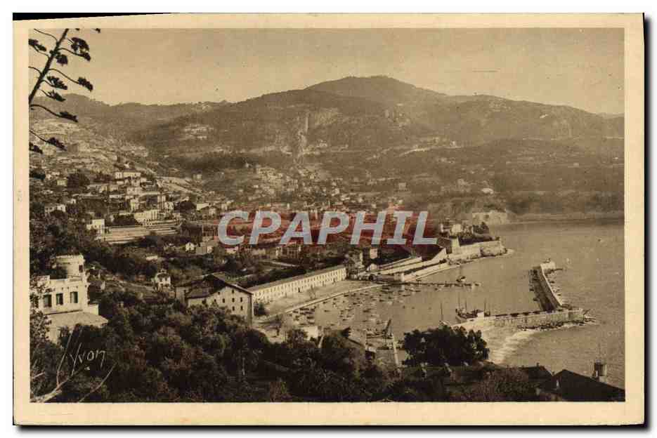 Villefranche-sur-Mer — vue du port et des collines — Edition d'Art Yvon, Villefranche - Recto