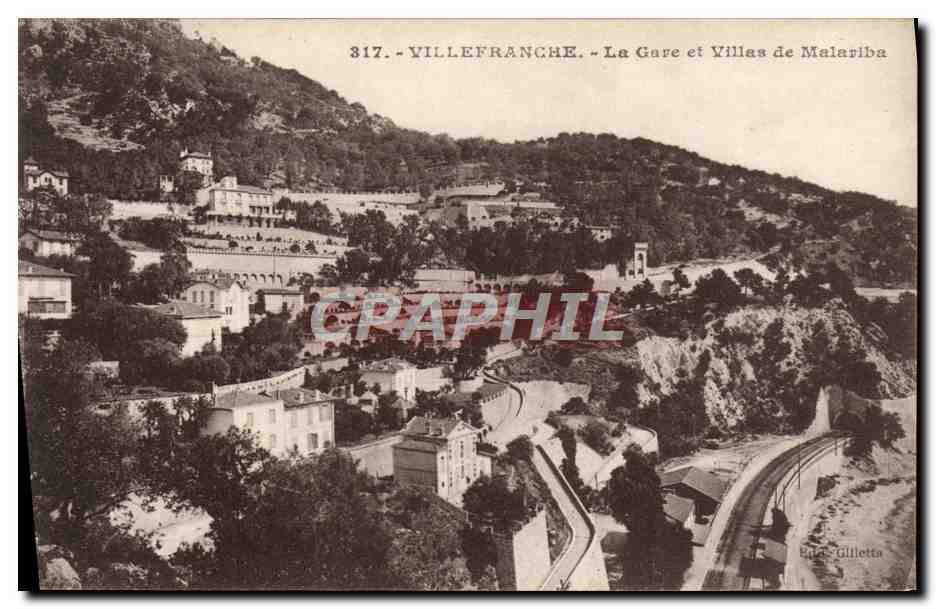 CPA Villefranche La Gare et Villas de Malariba