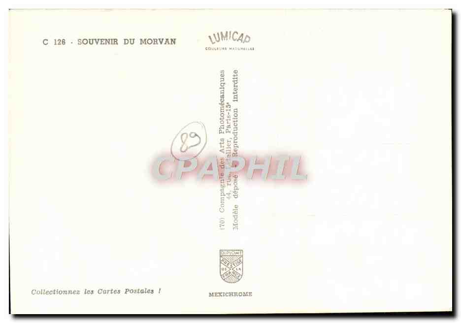 CPM Souvenir Du Morvan Avallon Quarre les Tombes La Pierre qui Vire Pierre Perthuis Vezelay — Verso