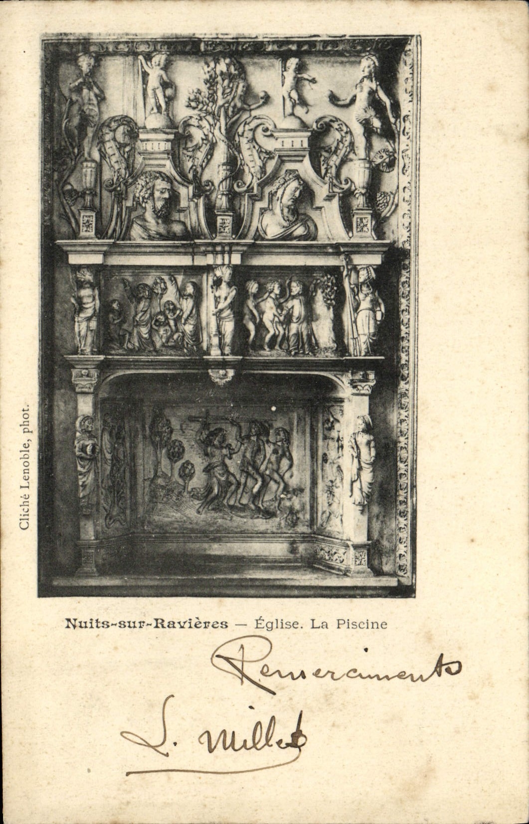 CPA Nuits Sur Ravieres Eglise La Piscine