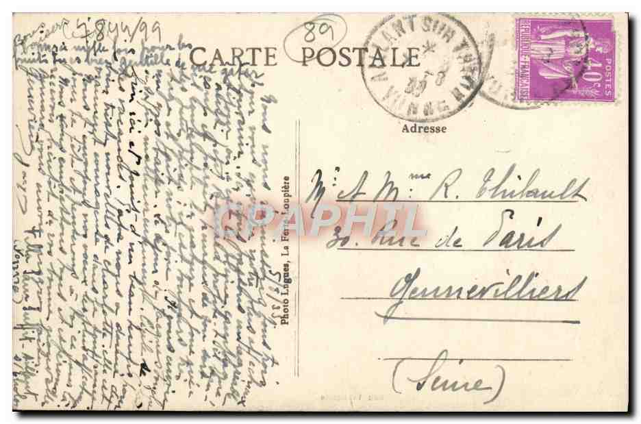 CPA Aillant Sur Tholon Chapelle Notre Dame de Lorette — Back